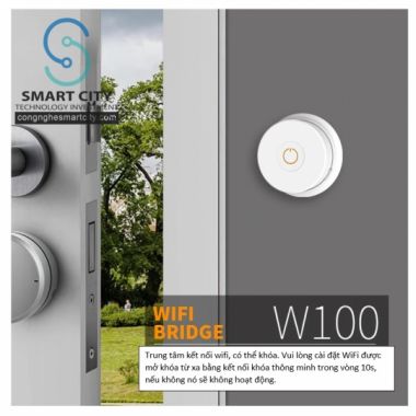 W100 Cổng Thông Minh KHÓA CỬA Phụ Kiện Kết Nối Wi-Fi Cầu Cổng W100 Bluetooth Wifi Hoạt Động Với Khóa Cửa M300 M500 ( Livolo VL-SHQ003 )